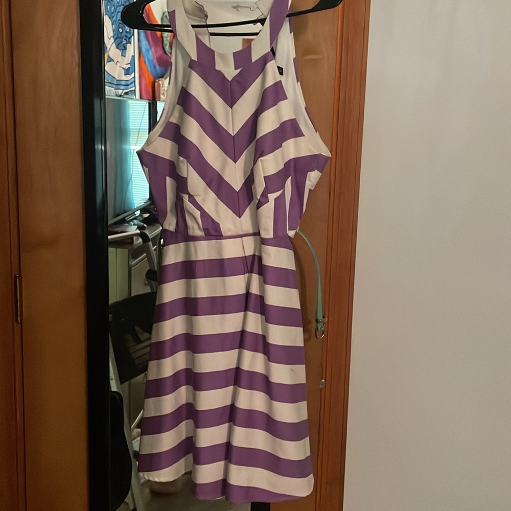 Purple striped dress